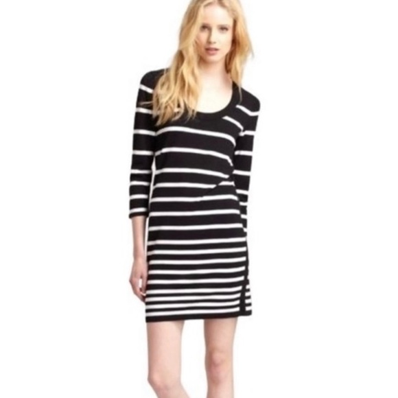 Rag & Bone Striped Knit Bodycon Mini Dress S Black & White - Picture 1 of 5